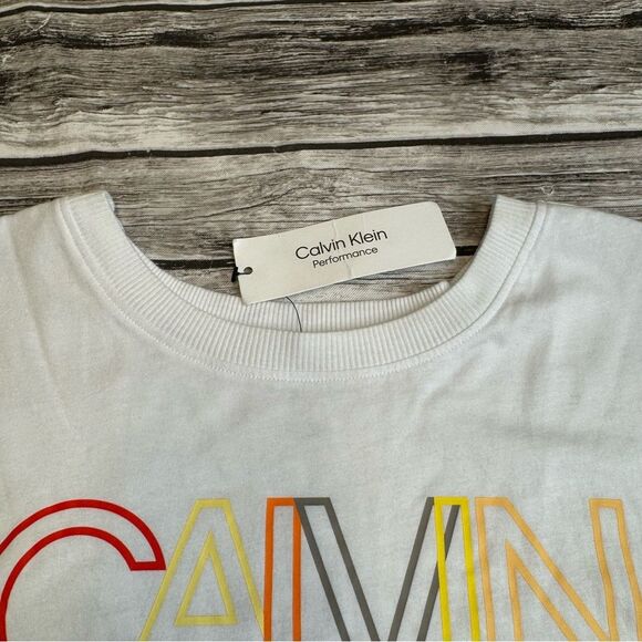 Calvin Klein CK Performance Women's Causal Athletic Shirt White M Med Medium NWT - Picture 5 of 14